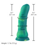 Hismith 9.5" (24.1 cm) Slightly Curved Crack-textured Fantasy Dildo