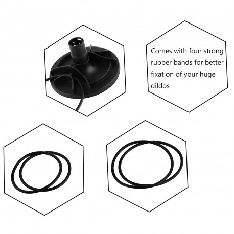 Hismith sugekoppadapter for ikke-sugende dildoer, med 2 par gummibånd (3XLR-versjon)