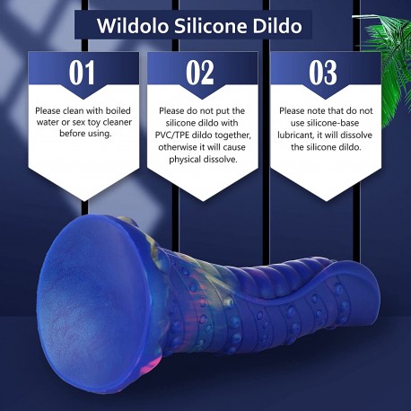 Realistic Silicone Dildo Wildolo 8.38" Monster Dildo with Suction Cup for Hands- Free Play