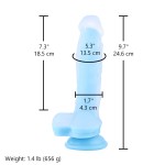 Hismith 9.7" Glow in the Dard Silicone Dildo with Suction Cup & Removable Kliclok