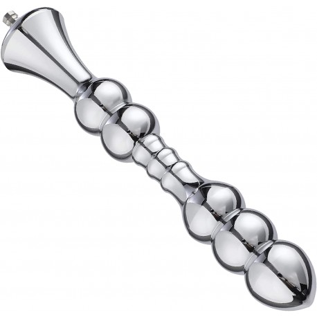 8.2” Metal Bead Anal Dildo, Smooth Aluminium Anal Wand with KlicLok System for Premium Sex Machine