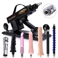 Auxfun Sex Machine Love Machine, Auto Thruting Dildo with 3 XLR Connector with 7 Attahcments 