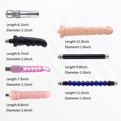 Auxfun Sex Machine Love Machine, Auto Thrusting Dildo met 3 aansluitingen XLR met 7 accessoires