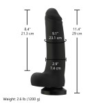 Hismith 11.4" (29 cm) Black Thick Silicone Dildo with Smooth Surface