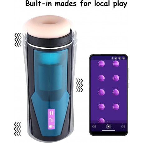 Thrusting Masturbation Cup with 9 Frequency Vibration for Hismith Premium Sex Machine with KlicLok System