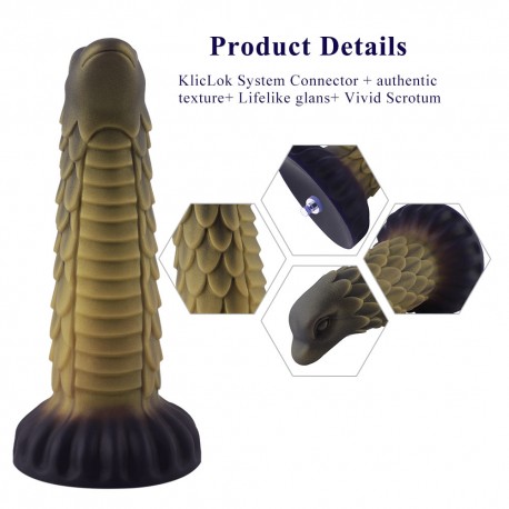 Hismith 8,5" Scales Beast Silikon Dildo