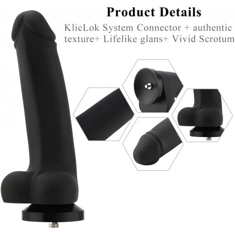 Gode en silicone lisse Hismith 11,4'' avec système KlicLok