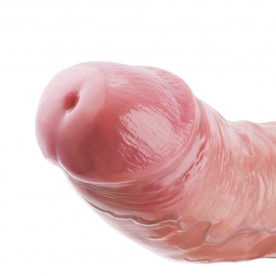 Gode en silicone Hismith Curved 8.86" avec veines bleues, Gode double densité avec vibrateur