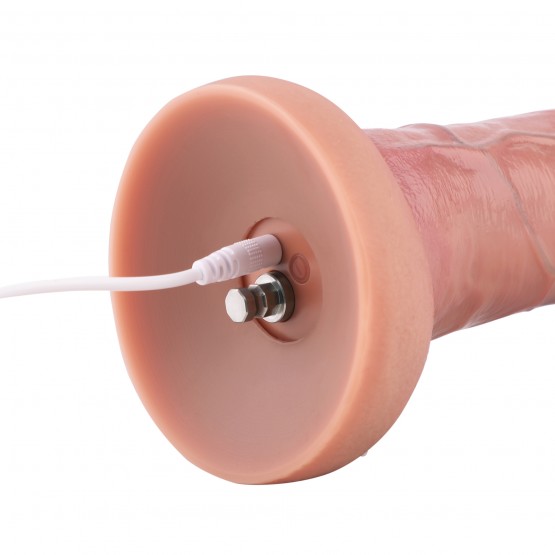 Gode en silicone Hismith Curved 8.86" avec veines bleues, Gode double densité avec vibrateur