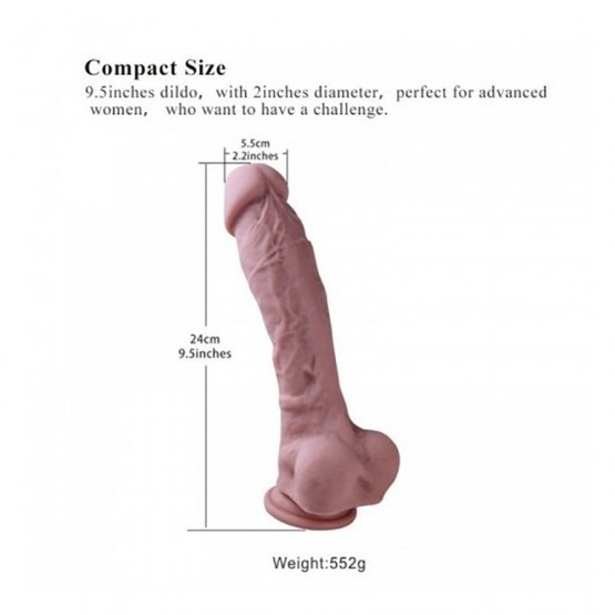 Premium Silicone Dildo,Realistic Penis With Suction Cup (Large)