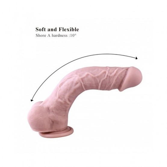 Premium Silicone Dildo,Realistic Penis With Suction Cup (Large)