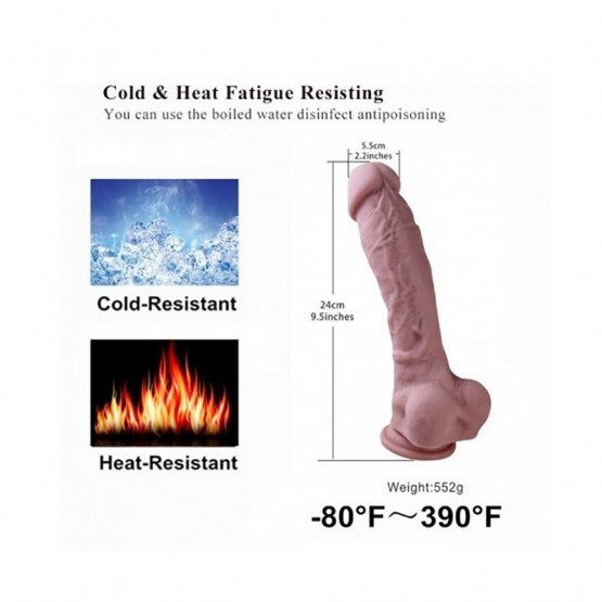 Premium Silicone Dildo,Realistic Penis With Suction Cup (Large)