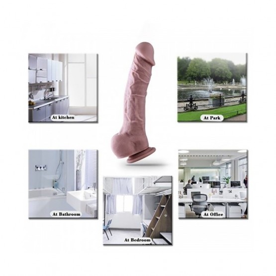 Premium Silicone Dildo,Realistic Penis With Suction Cup (Large)