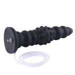HISMITH 11.3" Silicone Squirting dildo,10.6" Insertable Length with flexible tube and Kliclok System, L Dots Ripple Black