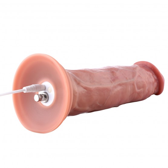 Dildo in silicone Hismith da 9,1", , funzione di vibrazione e rotazione con sistema KlicLok, taglia M