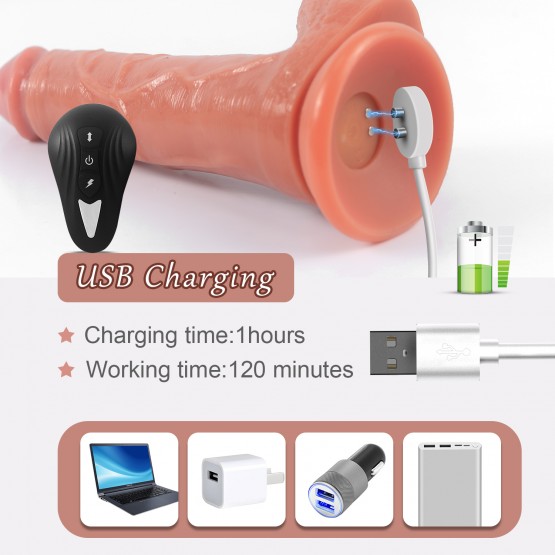 Thrusting Dildo Vibrator Sex Toy with 3 Powerful Thrusting Speeds&10 Vibrations