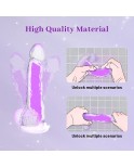 Jelly Dildo Luminous G-spot Dildo, Lifelike Penis with Strong Suction Cup