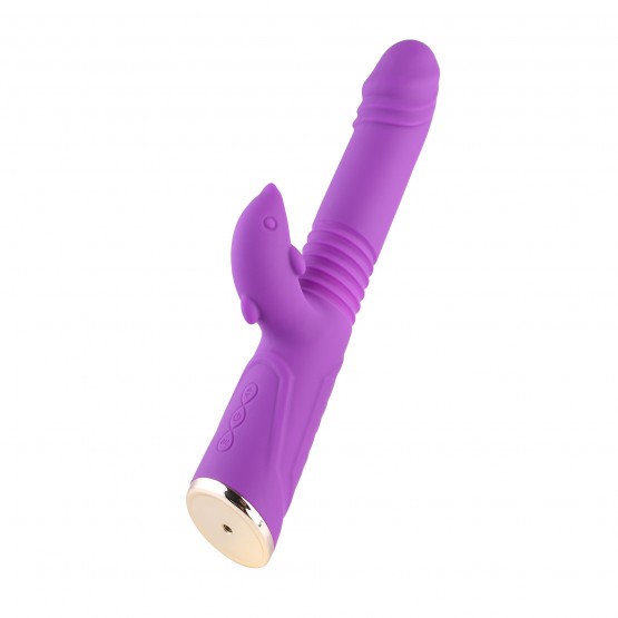 Dildo Telescopic Vibrator Waterproof Magnetic Charge Sexleksaker för par