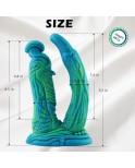 Monster Fantasy Silicone Dildo, Big Vibrating Soft Double Dildos med Sug Cup