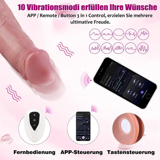 Wildolo Realistic APP Controlled Vibrator, 12.4" Silicone Dildo, Premium Adult Unisex Toy