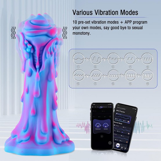 8.5 "Wildolo App -Controlled Silicone Dildo Vibrator - Designer Series