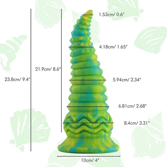 Wildolo 9.40 "Glow-in-the-Dark Flexible Fantasy Dildo med Sug Cup