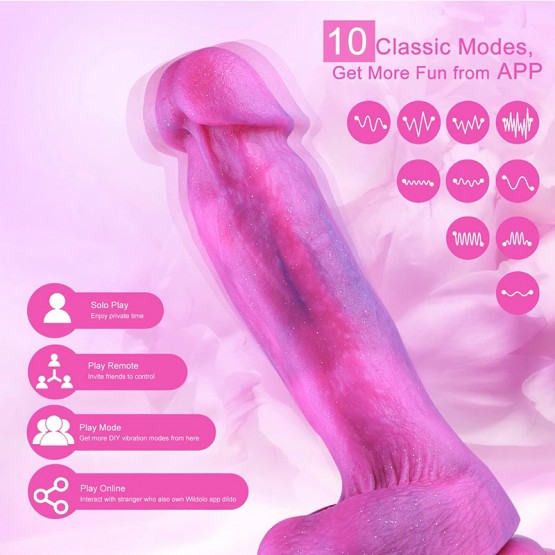 Fantasy Glitter Vibrating Silicone Dildos Huge Soft Penis for Strap On Vibrator with Suction Cup