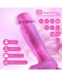 Fantasy Glitter Vibrante consoladores de silicona enorme pene suave para correa en vibrador con taza de succión