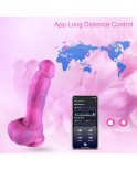 Fantasy Glitter Vibrante consoladores de silicona enorme pene suave para correa en vibrador con taza de succión