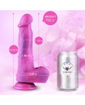 Fantasy Glitter Vibrante consoladores de silicona enorme pene suave para correa en vibrador con taza de succión