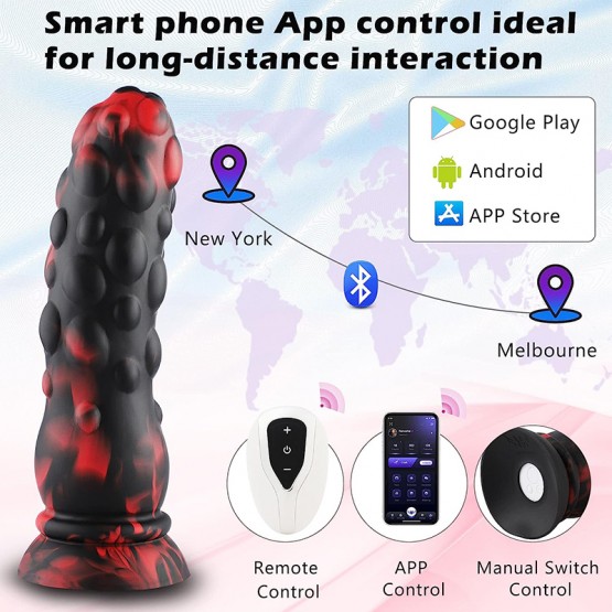 9 Inch Huge Silicone Dildo Fantasy Knot Vibrating Silicone Dildos for Women with APP Control 