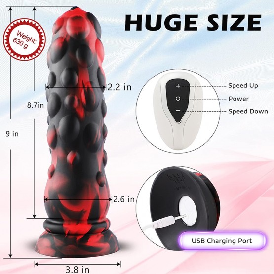 9 Inch Huge Silicone Dildo Fantasy Knot Vibrating Silicone Dildos for Women with APP Control 