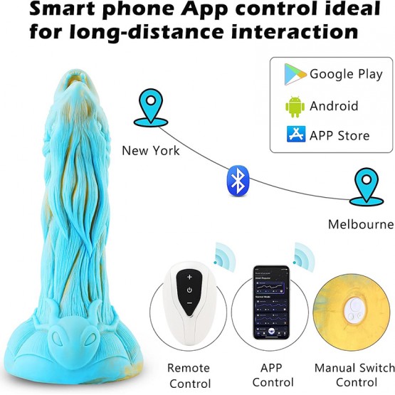8 inch Dragon Wolf Fat Realistic Girthy Massive Colorful Dildo With Suction Cup