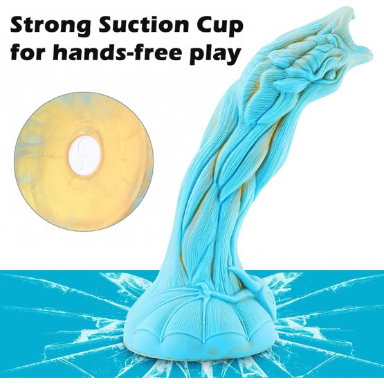 8 inch Dragon Wolf Fat Realistic Girthy Massive Colorful Dildo With Suction Cup