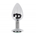 Unisex Metal Butt Toy Booty Beads Sexy Stopper Insert (S) - Grøn krystal