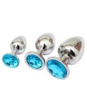 Unisex Metal Booty Butt Koraliki Sexy Toy Korek Insert (S) - różowy kryształ