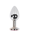 Unisex Metal Booty Butt Koraliki Sexy Toy Korek Insert (S) - różowy kryształ