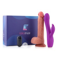 App-Interactive Vibrating Dildo And Vibrator, Eropair 2-In-1 Lesbian Pleasure Set