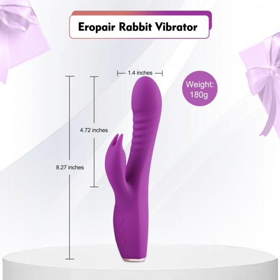 App-Interactive Vibrating Dildo And Vibrator, Eropair 2-In-1 Lesbian Pleasure Set