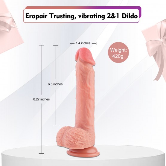 App-Interactive Vibrating Dildo And Vibrator, Eropair 2-In-1 Lesbian Pleasure Set