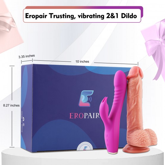 App-Interactive Vibrating Dildo And Vibrator, Eropair 2-In-1 Lesbian Pleasure Set
