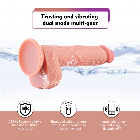App-Interactive Vibrating Dildo And Vibrator, Eropair 2-In-1 Lesbian Pleasure Set
