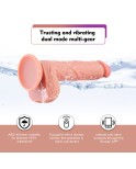 App-interaktiv vibrerende dildo og vibrator, Eropair 2-i-1 lesbisk nytelsessett