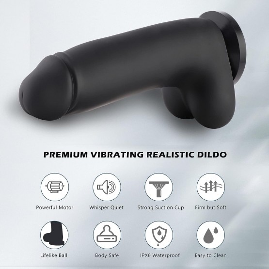 11.4 Inch Vibrating Lifelike Soft Silicone Dildo with Suction Cup