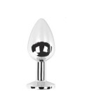 Unisex Metal Butt Toy Booty Pärlor Sexy Stopper Insert (S) - genomskinliga kristaller