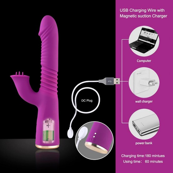 Hismith vibrerande teleskopisk vibrator vagina klitoris stimulering dildo massager