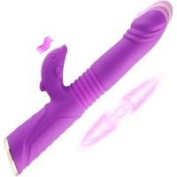 Dildo Telescopic Vibrator Waterproof Magnetic Charge Sexleksaker för par