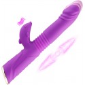 Dildo teleskopisk vibrator vandtæt magnetisk ladning sex legetøj til par