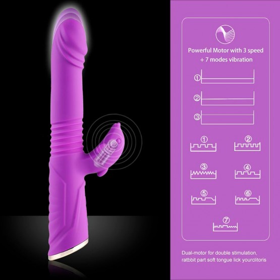 Dildo Telescopic Vibrator Waterproof Magnetic Charge Sexleksaker för par
