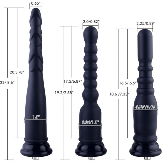 Hismith Silicone Anal Dildo 3pcs Anal Initiation Kit with KlicLok System